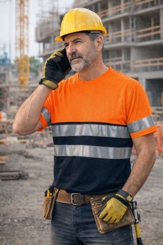 T-shirt ostrzegawczy dwukolorowy orange