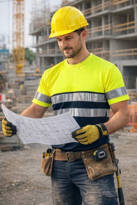 T-shirt ostrzegawczy dwukolorowy seledyn