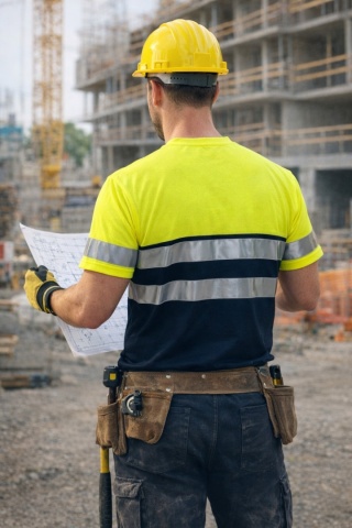 T-shirt ostrzegawczy dwukolorowy seledyn